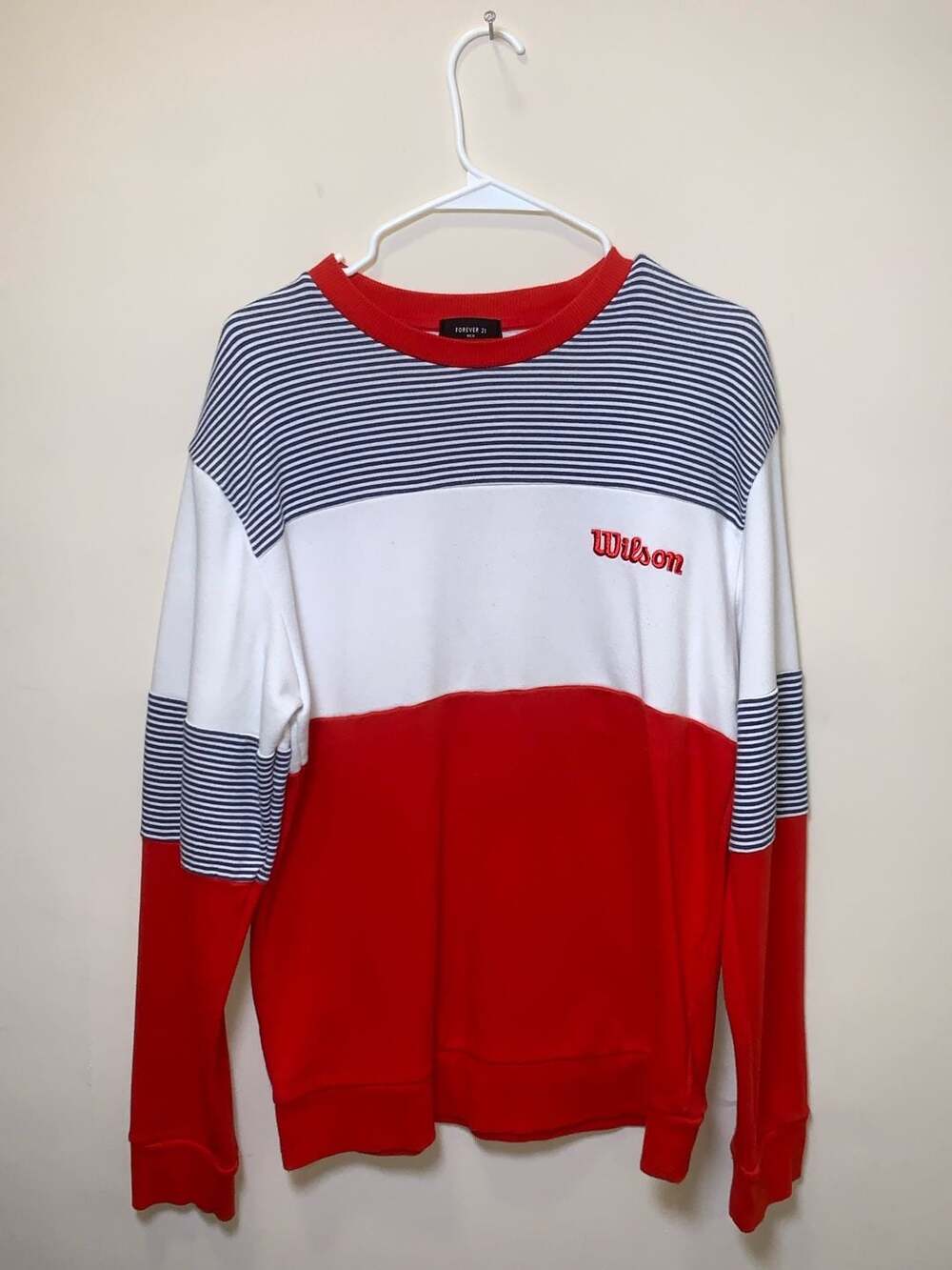 Forever 21 x Wilson Color Block Stripe Crewneck Sweatshirt